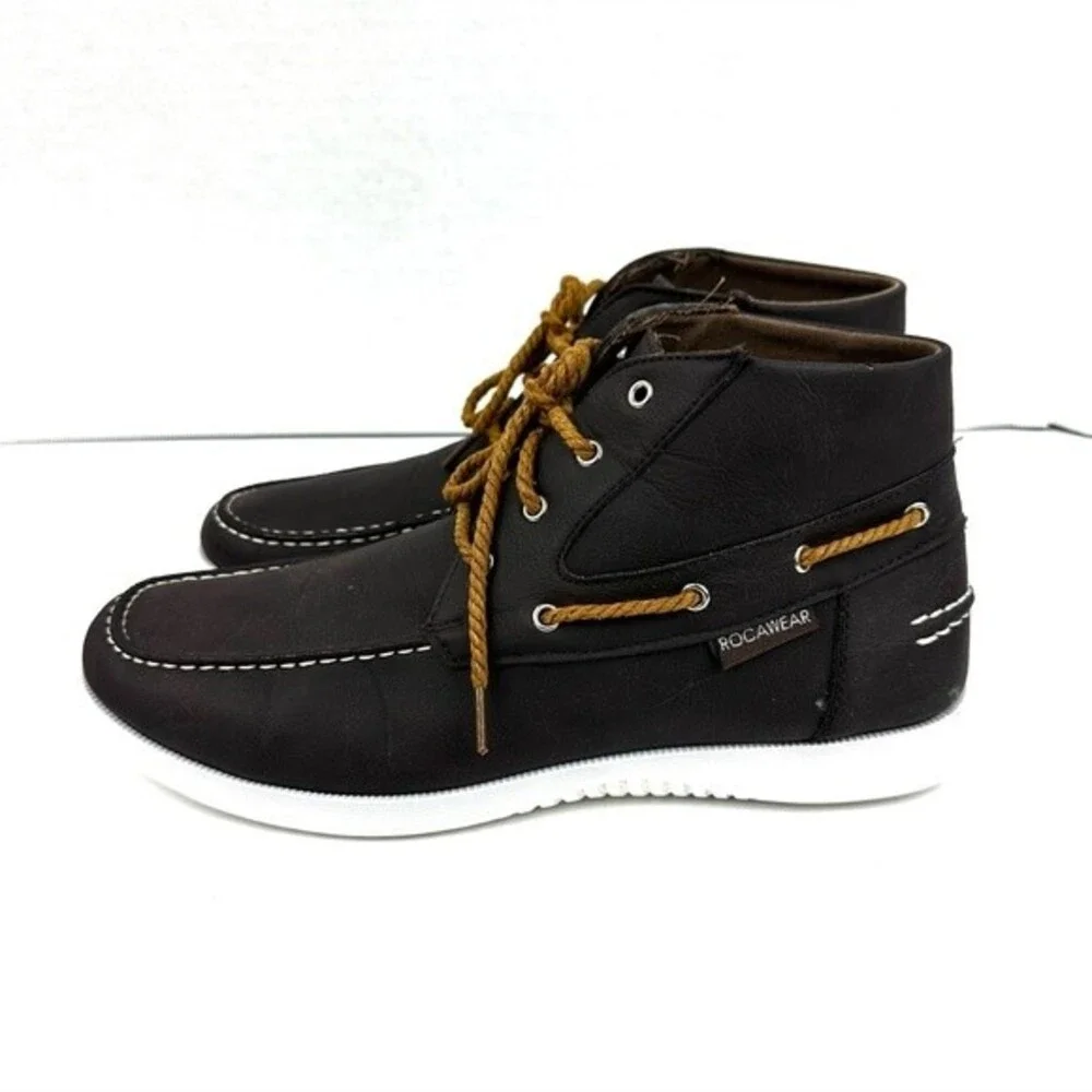 RocaWear Brown High Top Loafers Men Sz 9.5